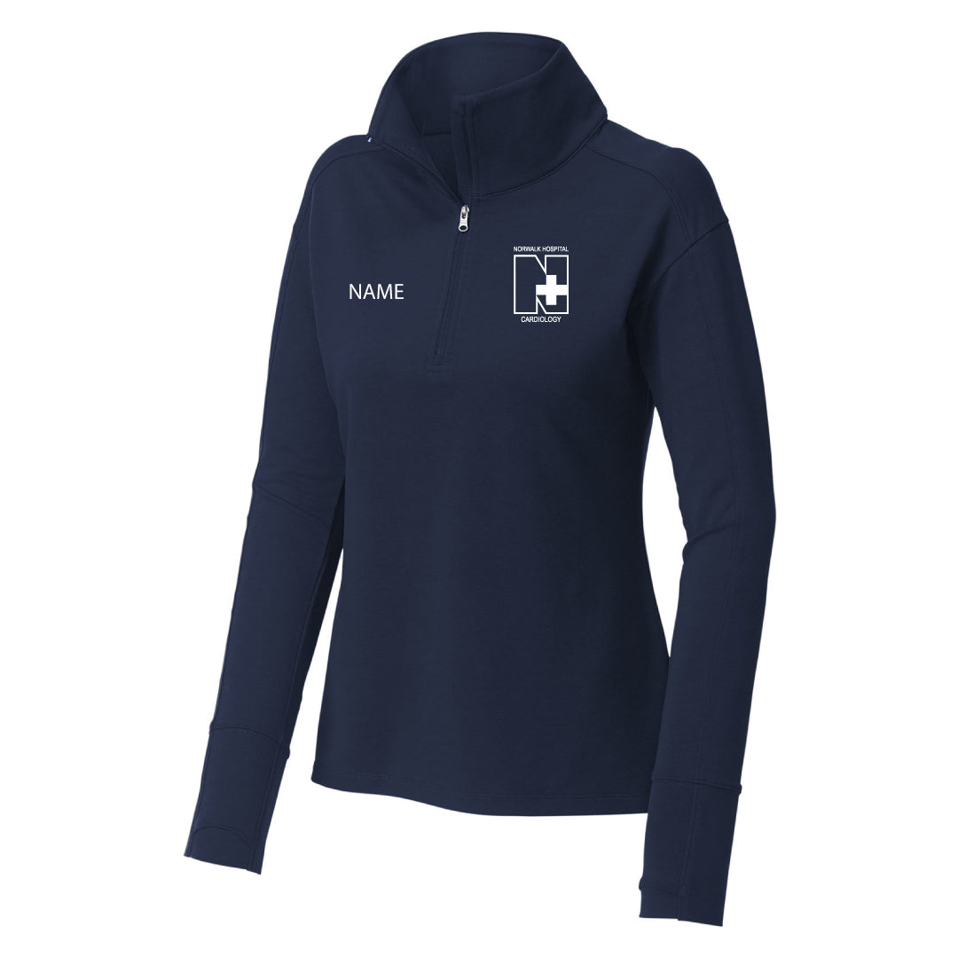 Norwalk Hospital Cardiology Wicking Fleece 1/4 Zip Logowear Norwalk Hospital Cardiology Navy Ladies XS 