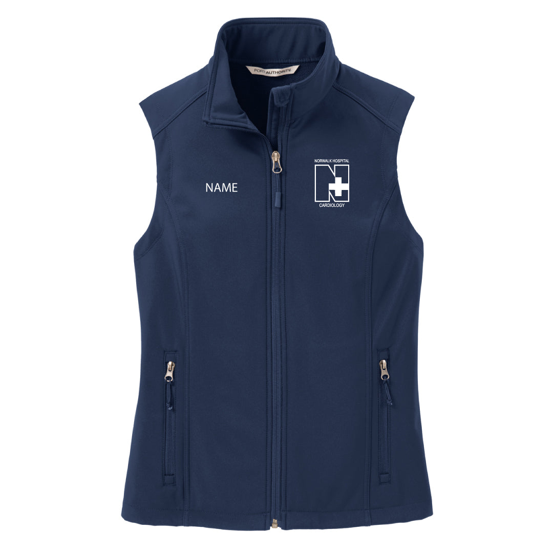 Norwalk Hospital Cardiology Soft Shell Vest Logowear Norwalk Hospital Cardiology Navy Ladies XS 