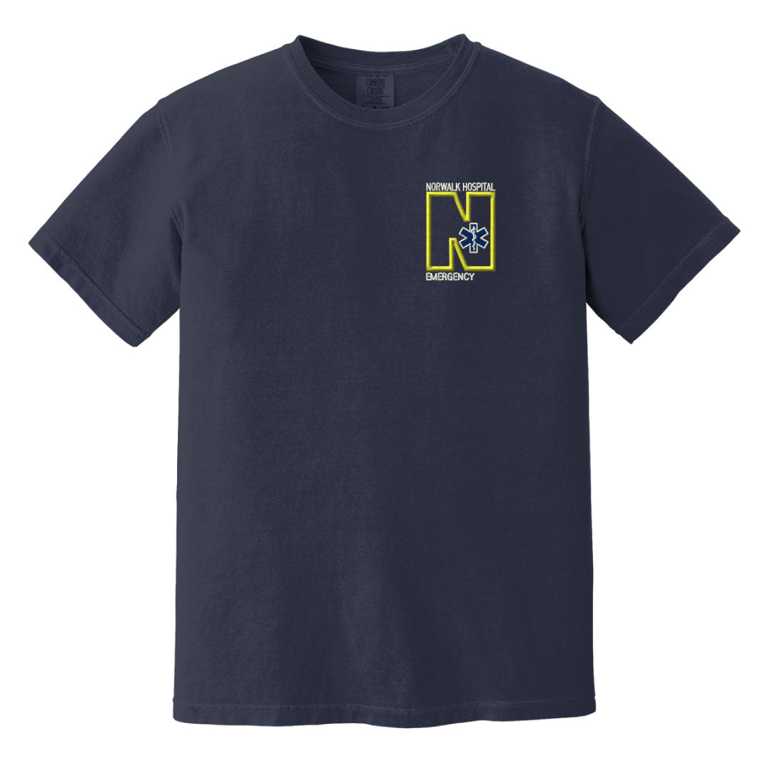Norwalk Hospital Emergency Comfort Colors Short Sleeve Tee Logowear Norwalk Hospital Emergency Navy Adult S 