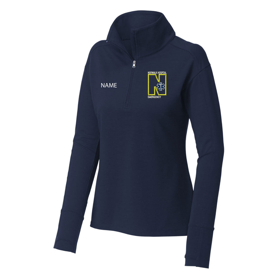 Norwalk Hospital Emergency Wicking Fleece 1/4 Zip Logowear Norwalk Hospital Emergency Navy Ladies XS 