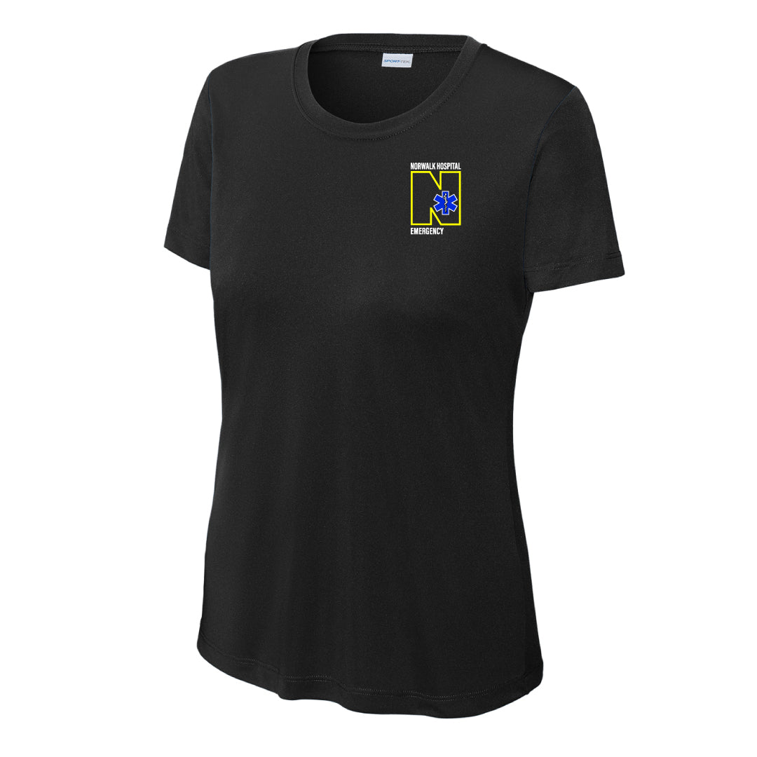 Norwalk Hospital Emergency Performance Tee Logowear Norwalk Hospital Emergency Black Ladies XS