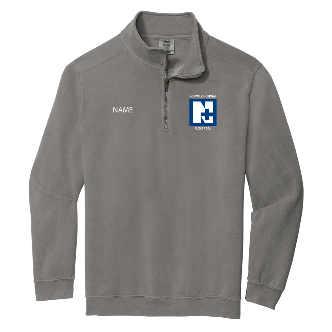 Norwalk Hospital Float Pool Comfort Color 1/4 Zip Sweatshirt Logowear Norwalk Hospital Float Pool Grey Adult S 