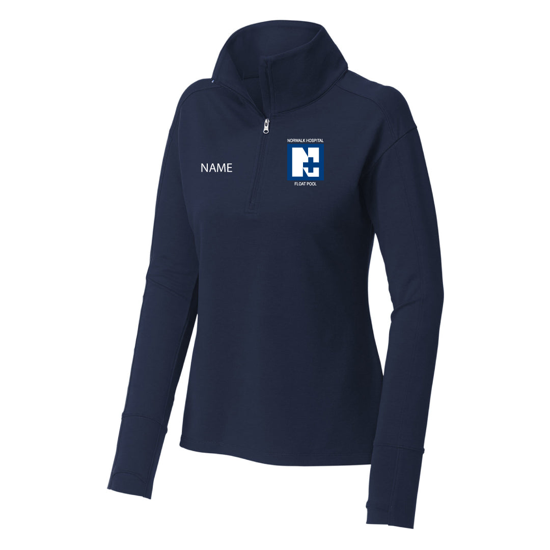 Norwalk Hospital Float Pool Wicking Fleece 1/4 Zip Logowear Norwalk Hospital Float Pool Navy Ladies XS 