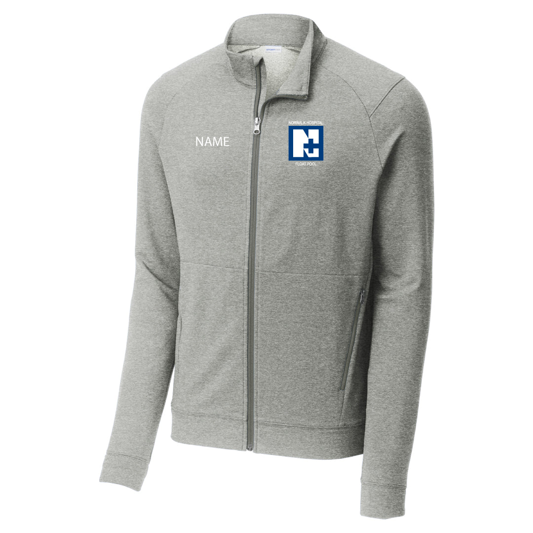 Norwalk Hospital Float Pool Wicking Fleece Full Zip Logowear Norwalk Hospital Float Pool Lt Grey Heather Mens XS 