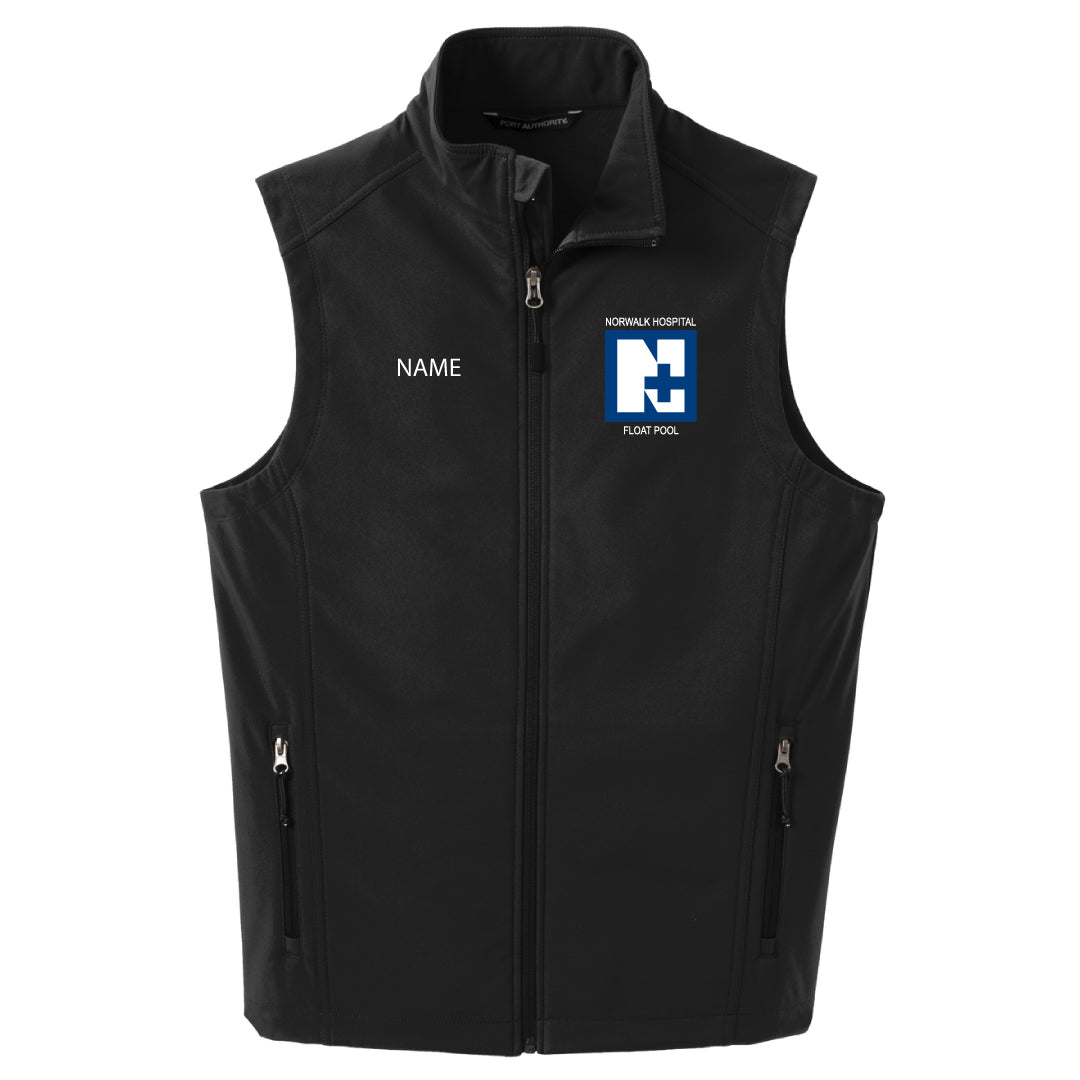 Norwalk Hospital Float Pool Soft Shell Vest Logowear Norwalk Hospital Float Pool Black Ladies XS 