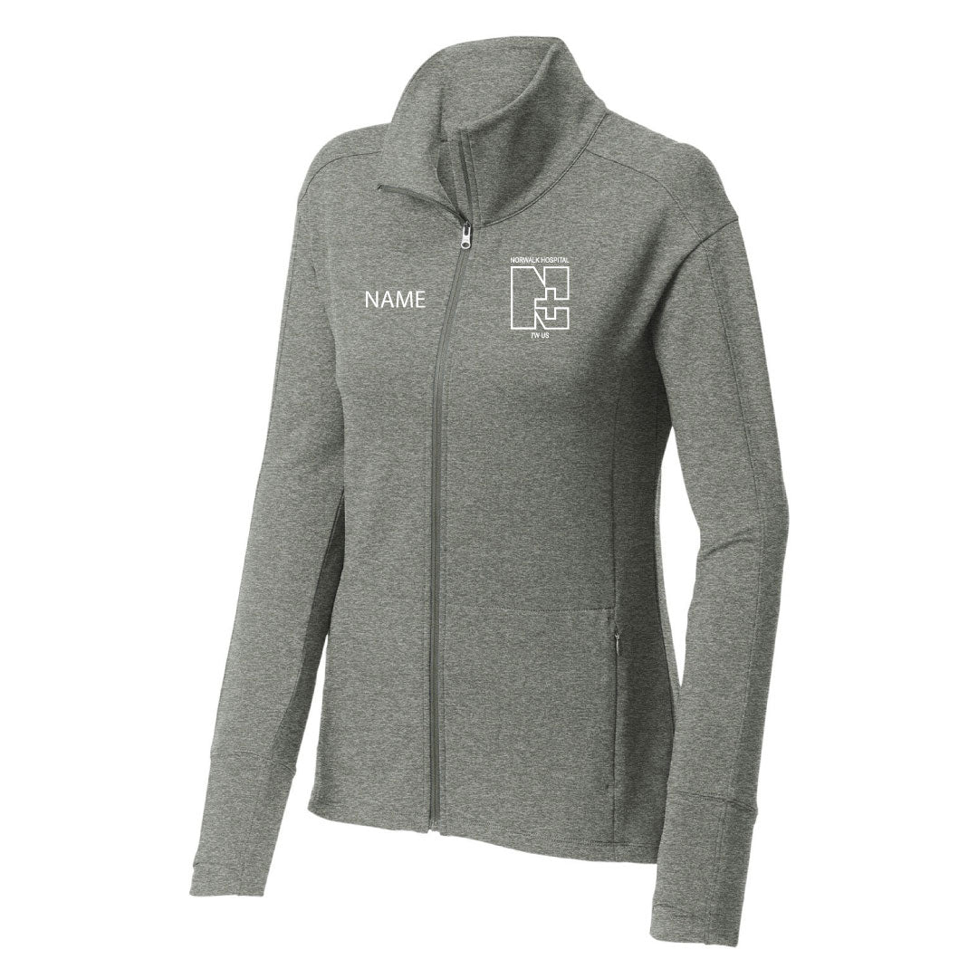 Norwalk Hospital Neuro Patient Care Wicking Fleece Full Zip Logowear Norwalk Hospital Neuro Patient Care Lt Grey Heather Ladies XS 