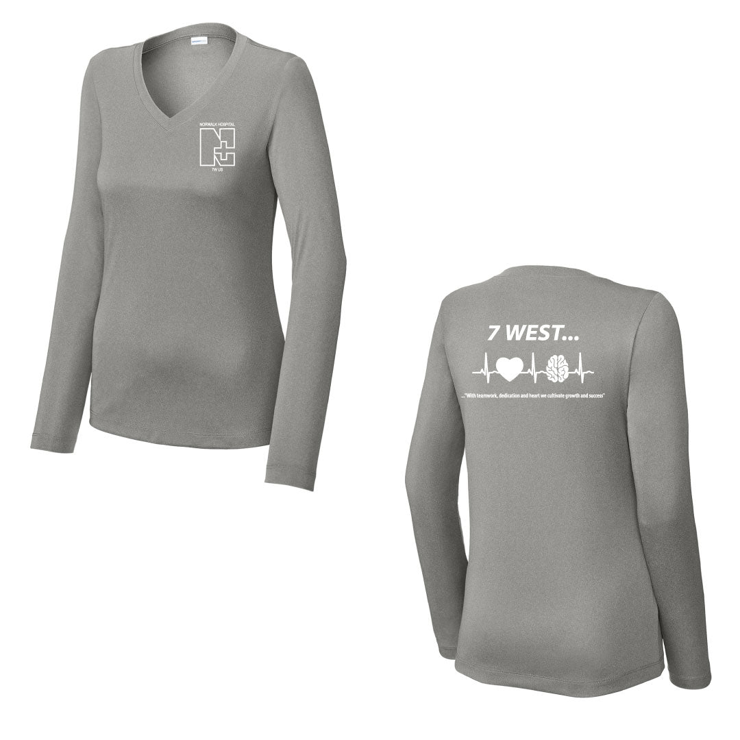 Norwalk Hospital Neuro Patient Care Performance Long Sleeve Tee Logowear Norwalk Hospital Neuro Patient Care Grey Ladies XS 