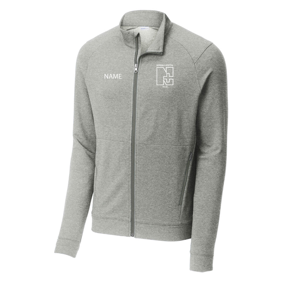 Norwalk Hospital Neuro Patient Care Wicking Fleece Full Zip Logowear Norwalk Hospital Neuro Patient Care Lt Grey Heather Mens XS 