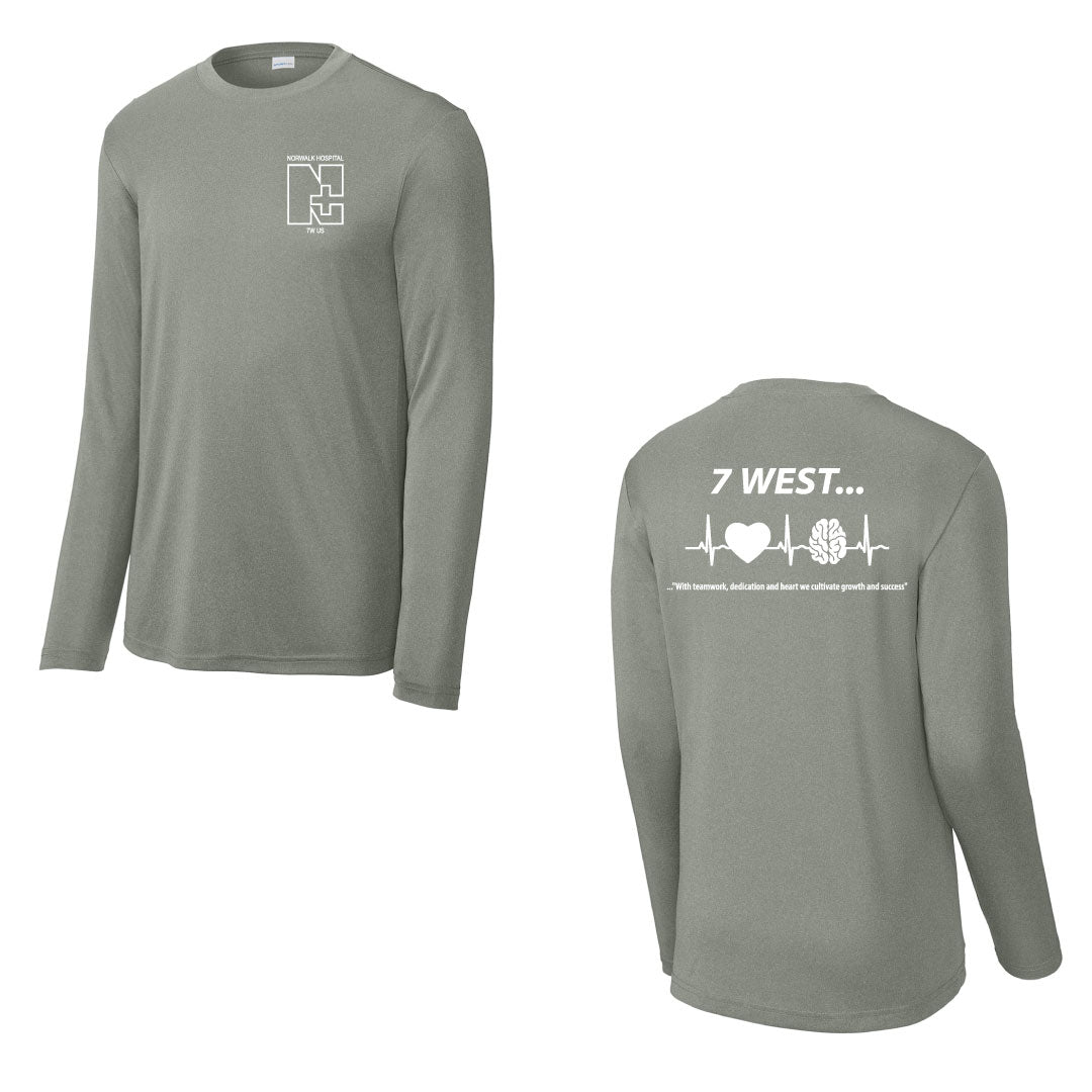 Norwalk Hospital Neuro Patient Care Performance Long Sleeve Tee Logowear Norwalk Hospital Neuro Patient Care Grey Mens XS 