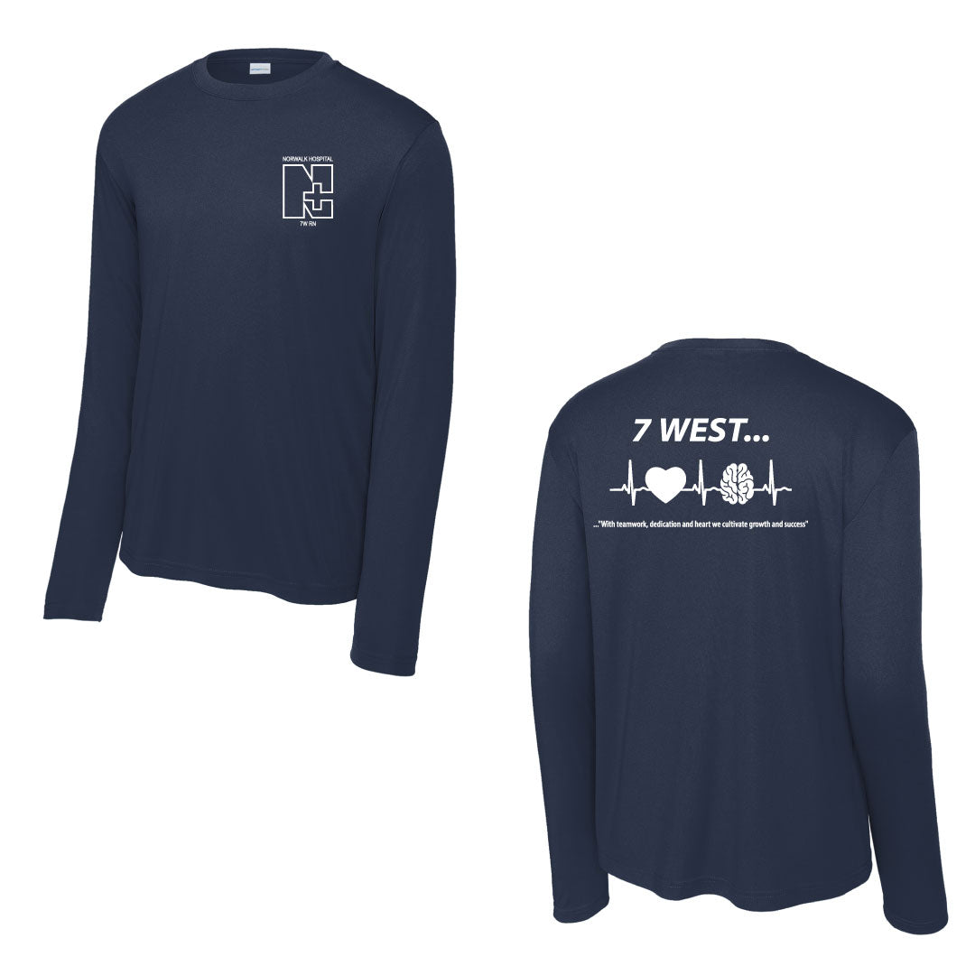 Norwalk Hospital Neuro Patient Care Performance Long Sleeve Tee Logowear Norwalk Hospital Neuro Patient Care Navy Mens XS 