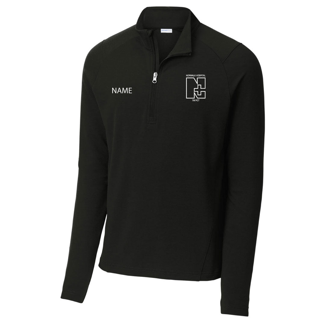 Norwalk Hospital Neuro Patient Care Wicking Fleece 1/4 Zip Logowear Norwalk Hospital Neuro Patient Care Black Mens XS 