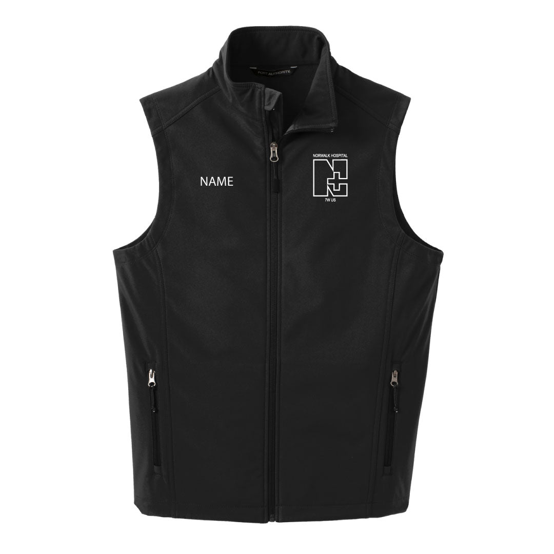 Norwalk Hospital Neuro Patient Care Soft Shell Vest Logowear Norwalk Hospital Neuro Patient Care Black Mens XS 