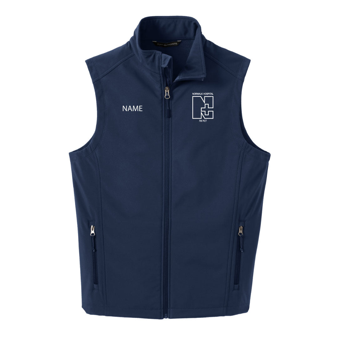 Norwalk Hospital Neuro Patient Care Soft Shell Vest Logowear Norwalk Hospital Neuro Patient Care Navy Mens XS 