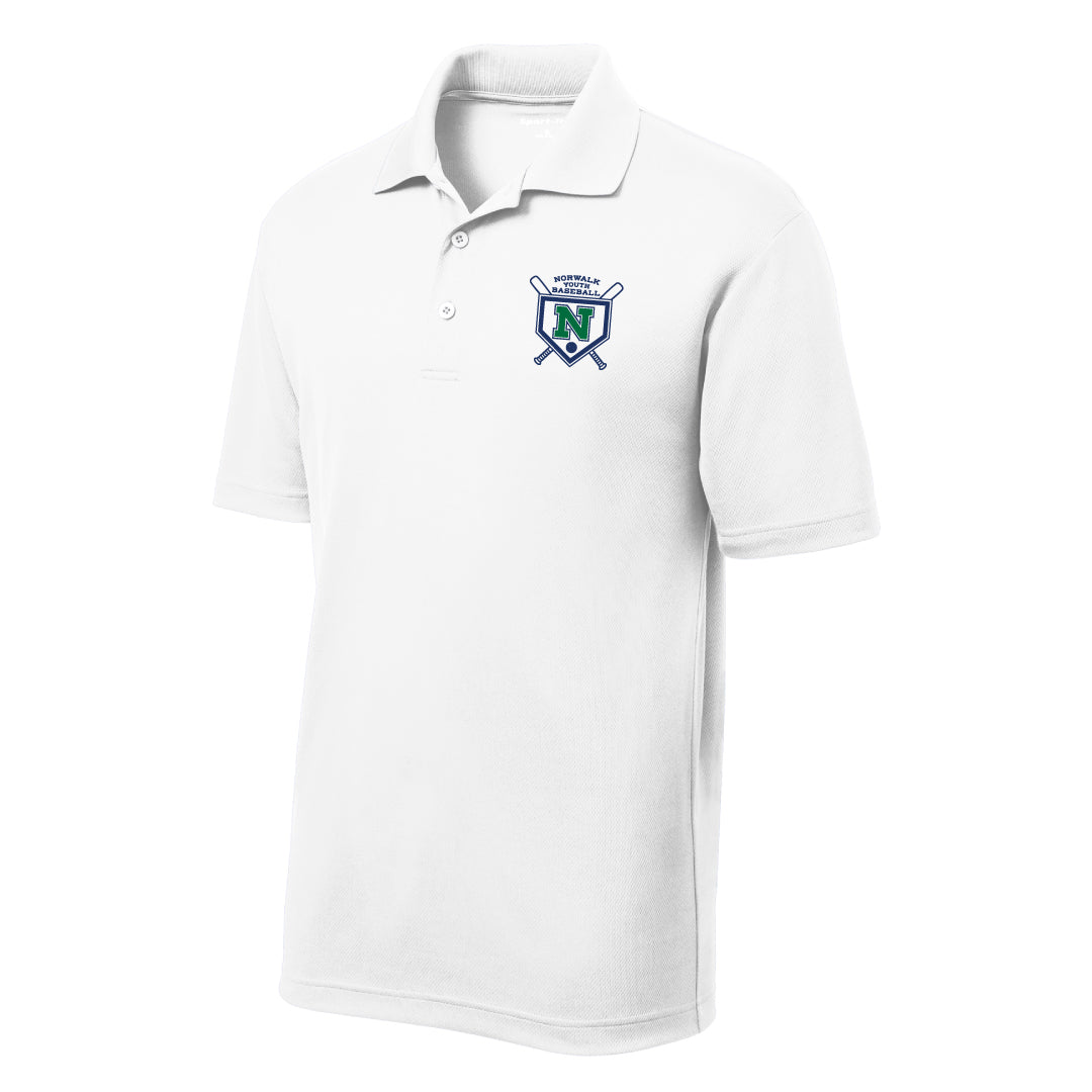 NYB Performance Polo Logowear Norwalk Youth Baseball White Adult XS