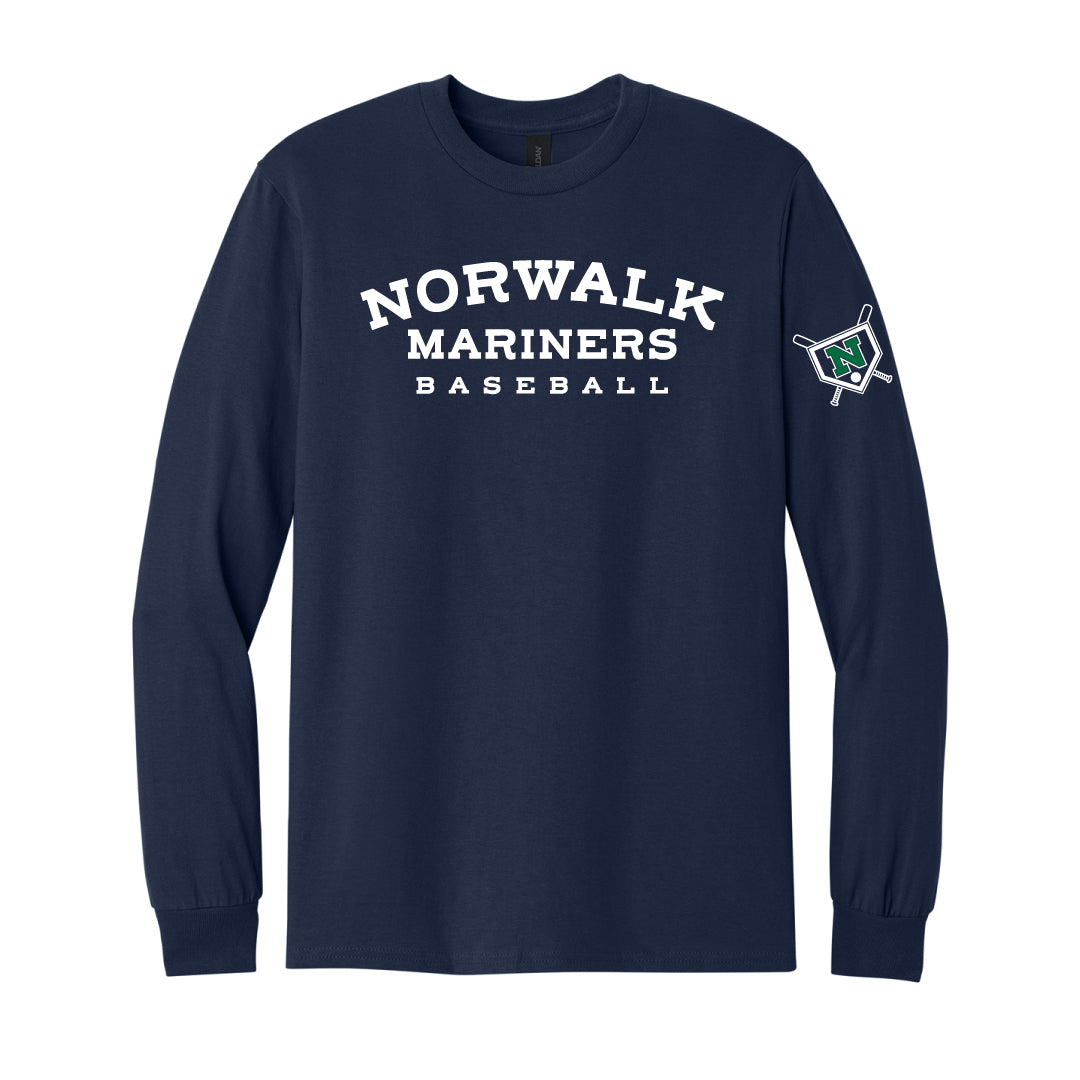 NYB Mariners Cotton Long Sleeve Logowear Norwalk Youth Baseball Navy Youth S