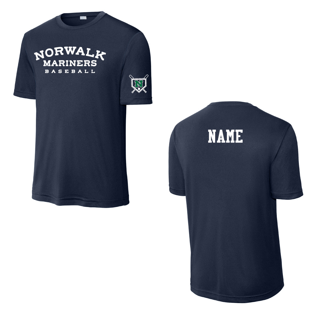 NYB Mariners Performance Practice Tee Logowear Norwalk Youth Baseball Navy Youth S