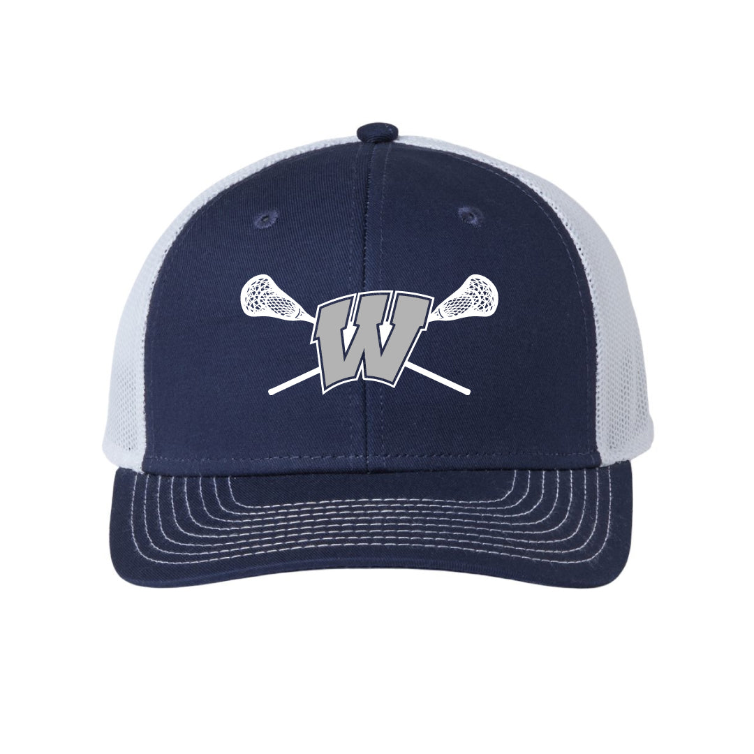 Westport PAL Boys Lacrosse Trucker Hat Logowear Westport PAL Boys Lacrosse Navy/White  