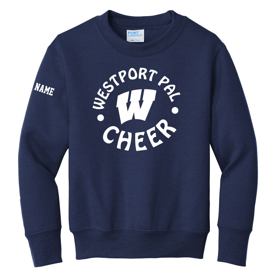 Westport PAL Cheer Crewneck Sweatshirt Logowear Westport PAL Cheer Navy Youth S 