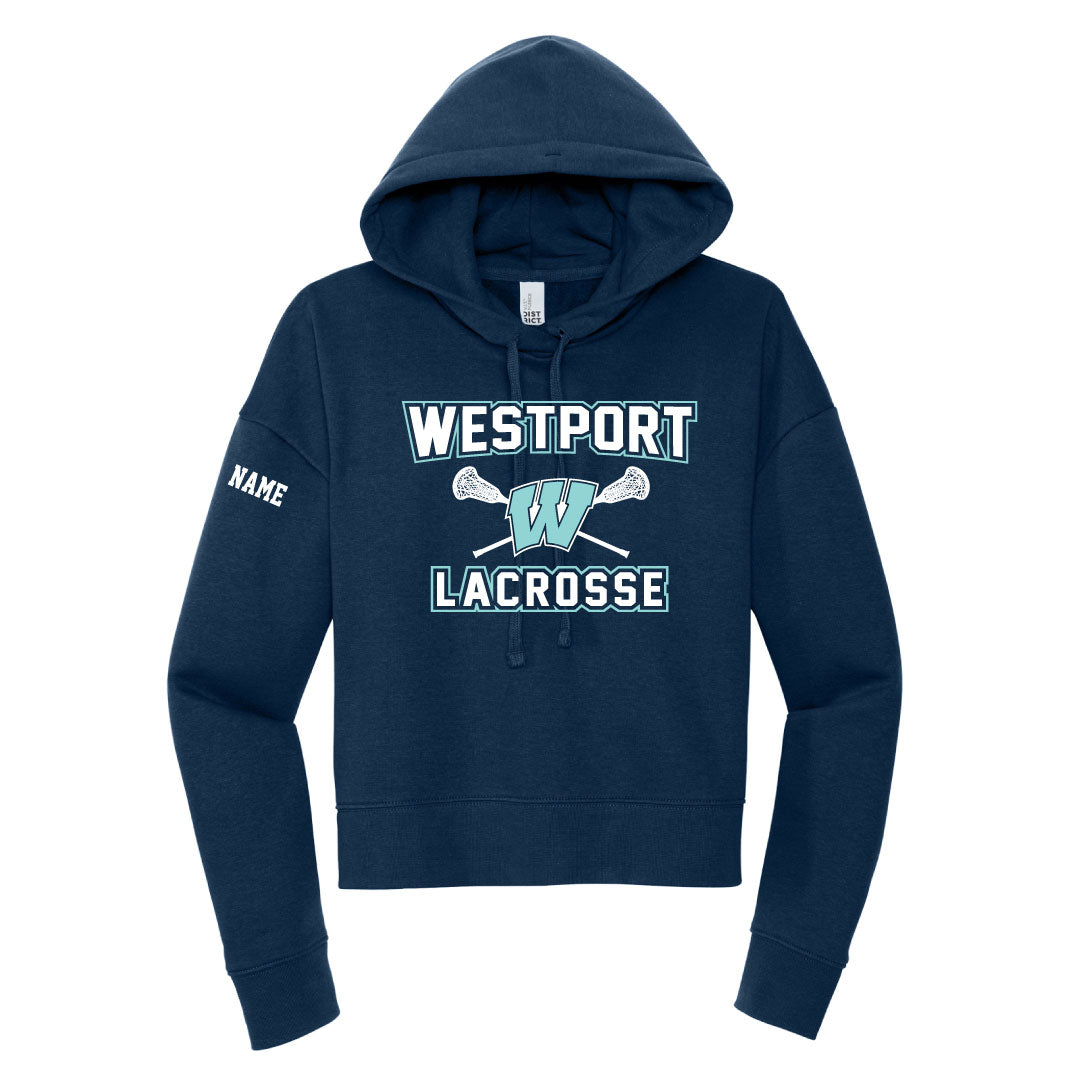 Westport PAL Girls Lacrosse Crop Fleece Hoodie Logowear Westport PAL Girls Lacrosse Navy Ladies XS