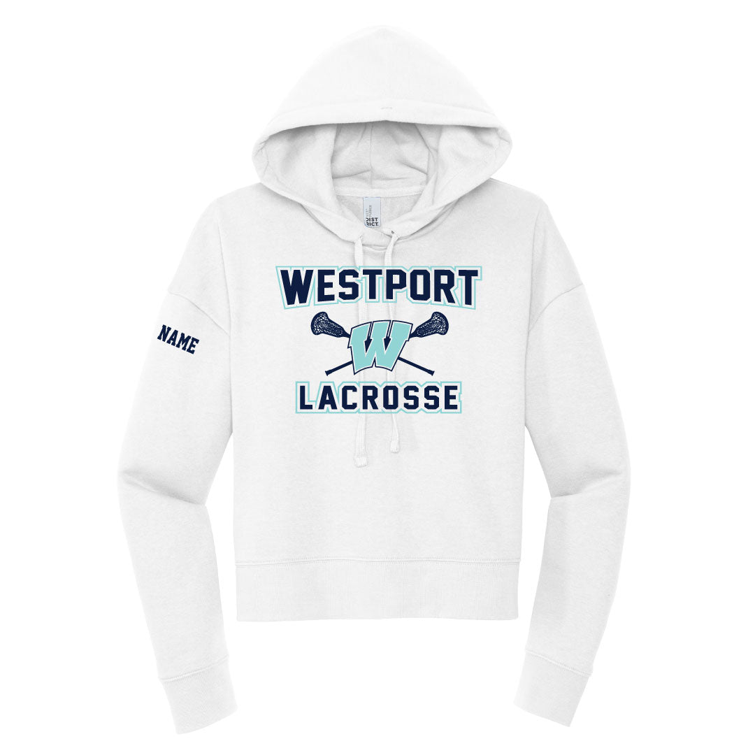 Westport PAL Girls Lacrosse Crop Fleece Hoodie Logowear Westport PAL Girls Lacrosse White Ladies XS