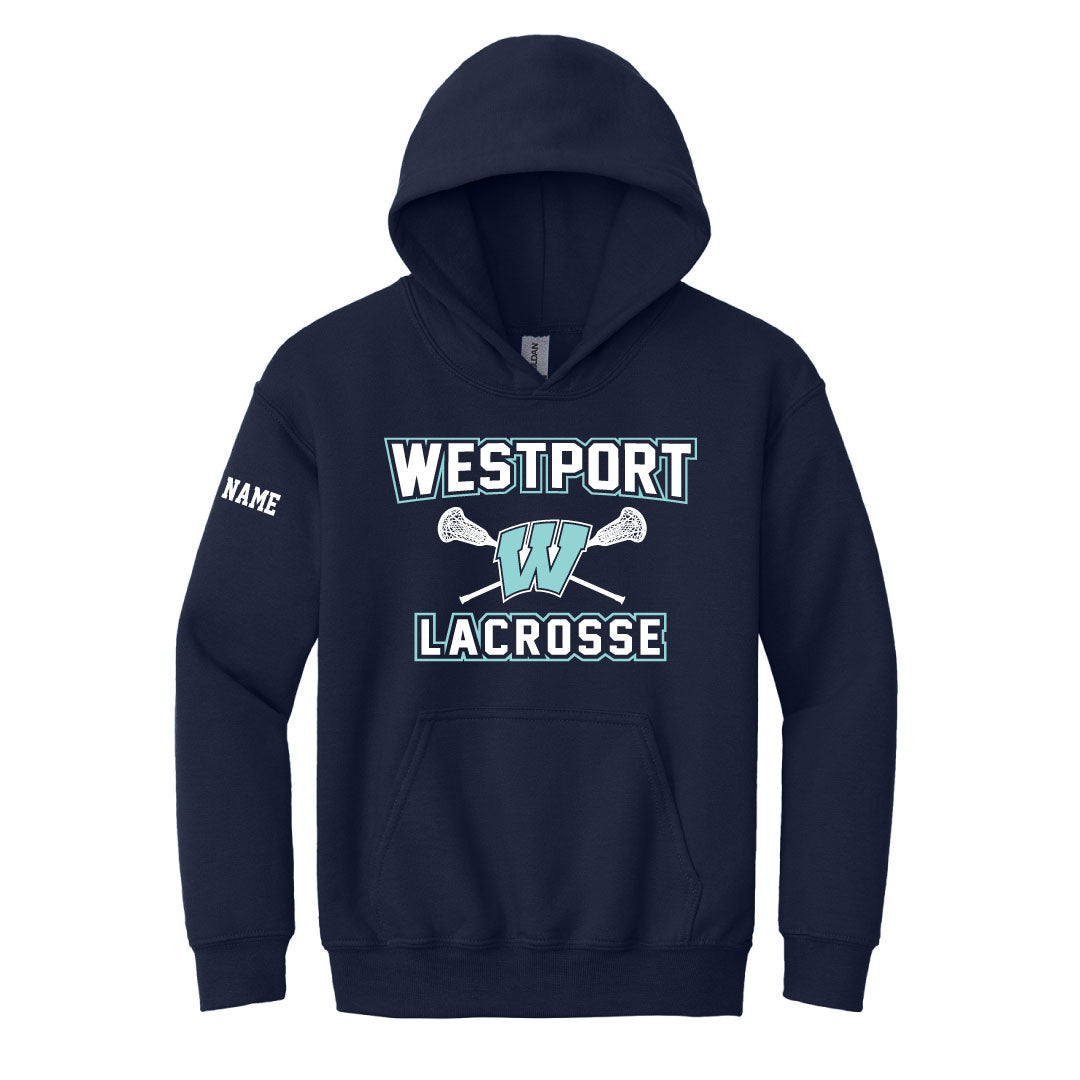 Westport PAL Girls Lacrosse Hooded Sweatshirt Logowear Westport PAL Girls Lacrosse Navy Youth S