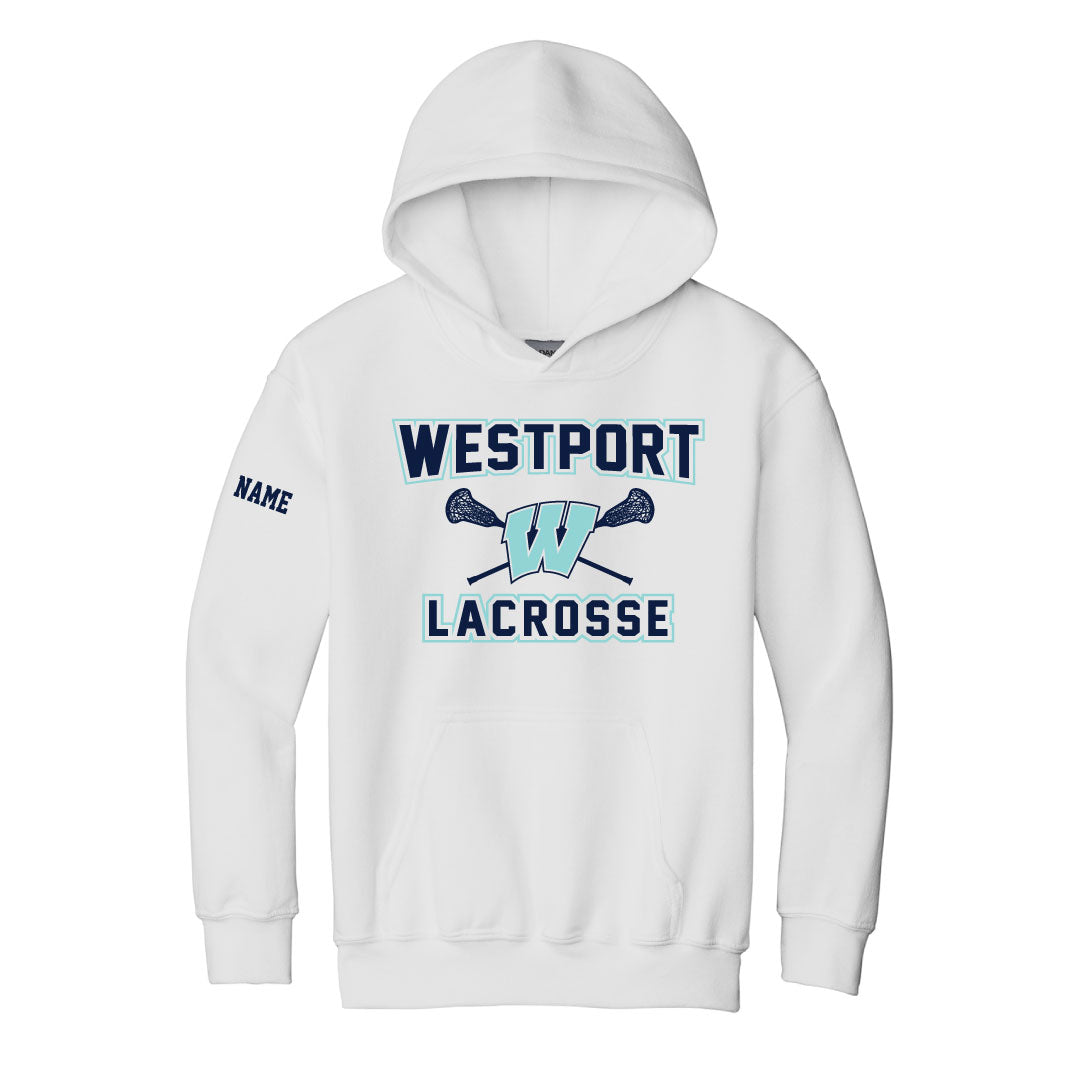 Westport PAL Girls Lacrosse Hooded Sweatshirt Logowear Westport PAL Girls Lacrosse White Youth S