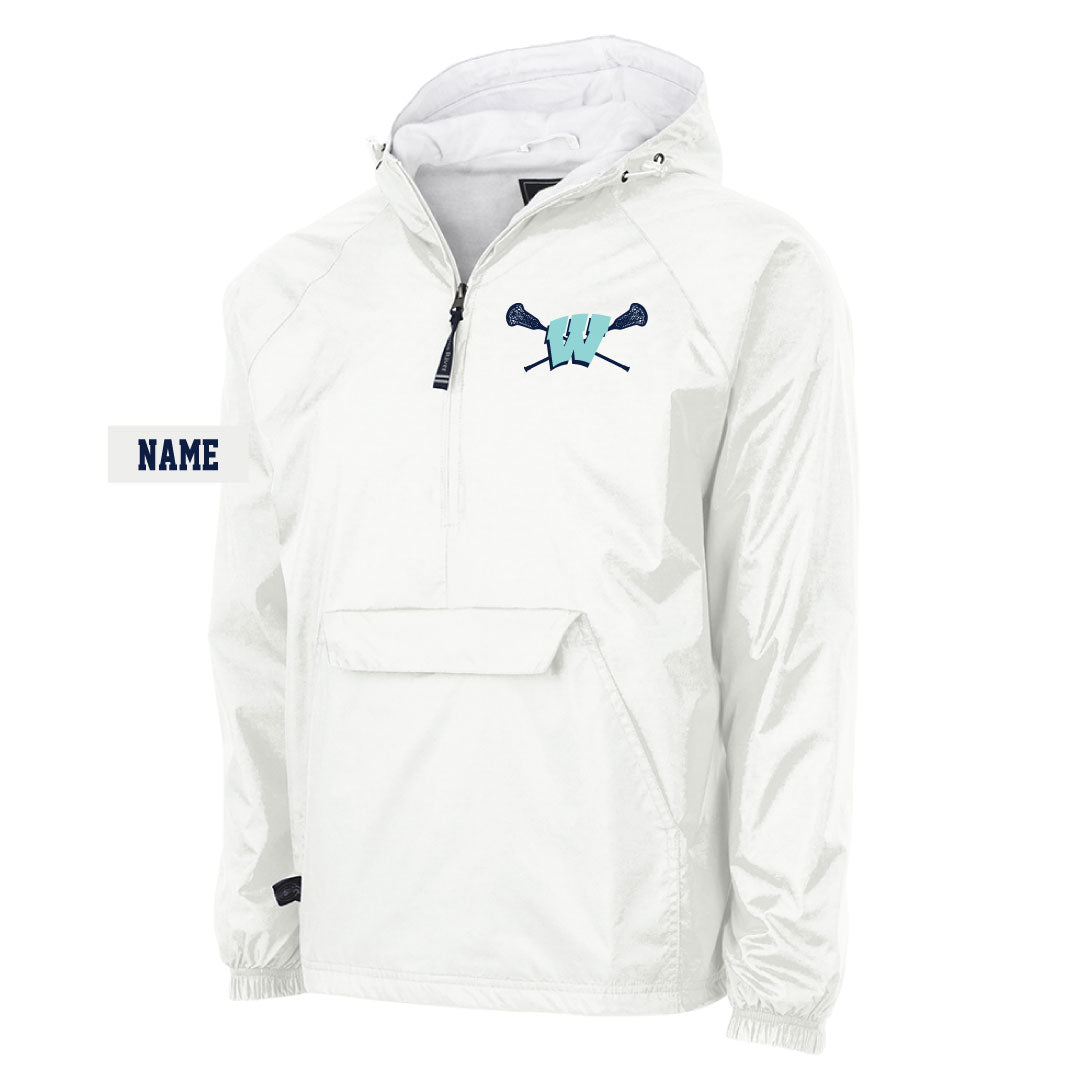 Westport PAL Girls Lacrosse Hooded 1/4 Zip Wind Jacket Logowear Westport PAL Girls Lacrosse White Adult S