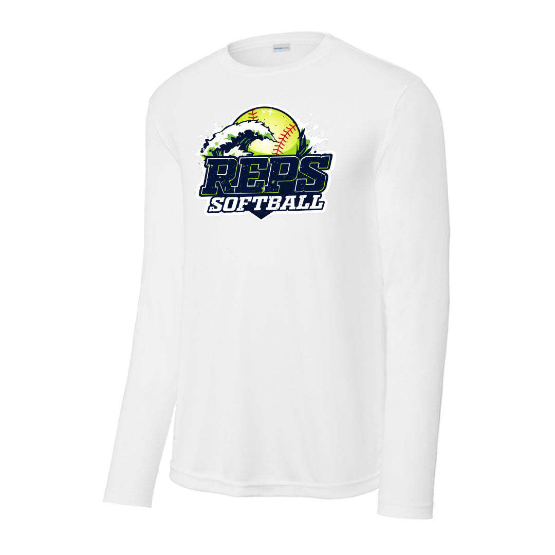 R.E.P.S. Performance Long Sleeve Logowear R.E.P.S. White Adult S