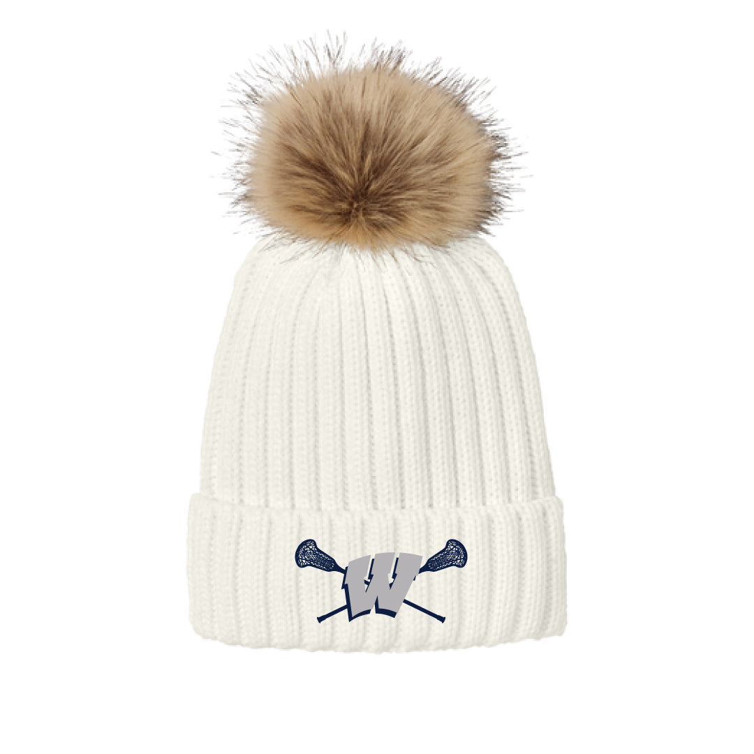 Westport PAL Girls Lacrosse Faux Pom Beanie Logowear Westport PAL Girls Lacrosse Marshmallow