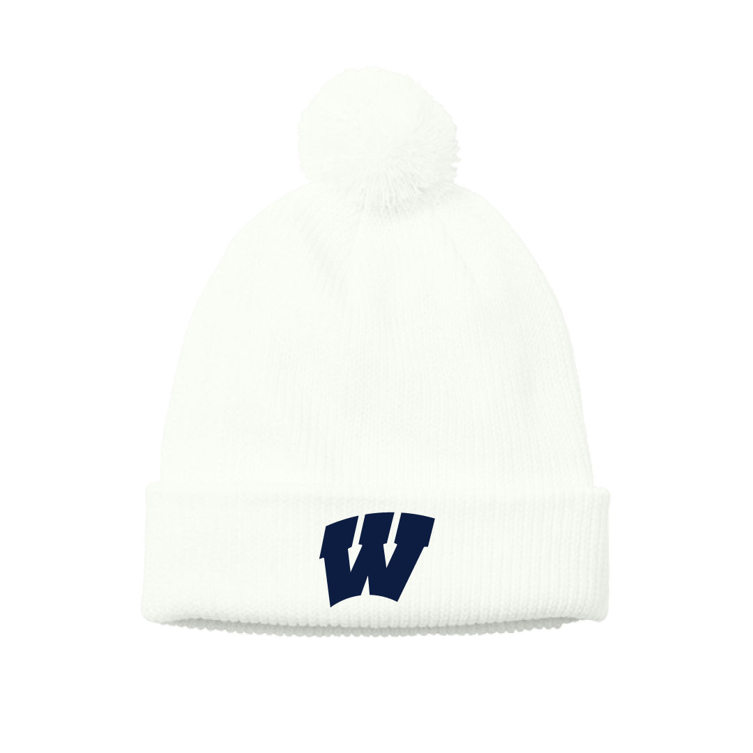 Westport Basketball Knit Pom Beanie Logowear Westport Basketball Marshmallow