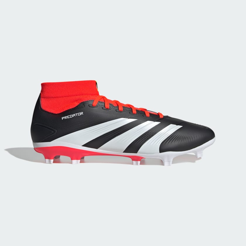 adidas Predator 24 League Sock FG Cleats Footwear Adidas Core Black/Footwear White/Solar Red-IG7772 6 