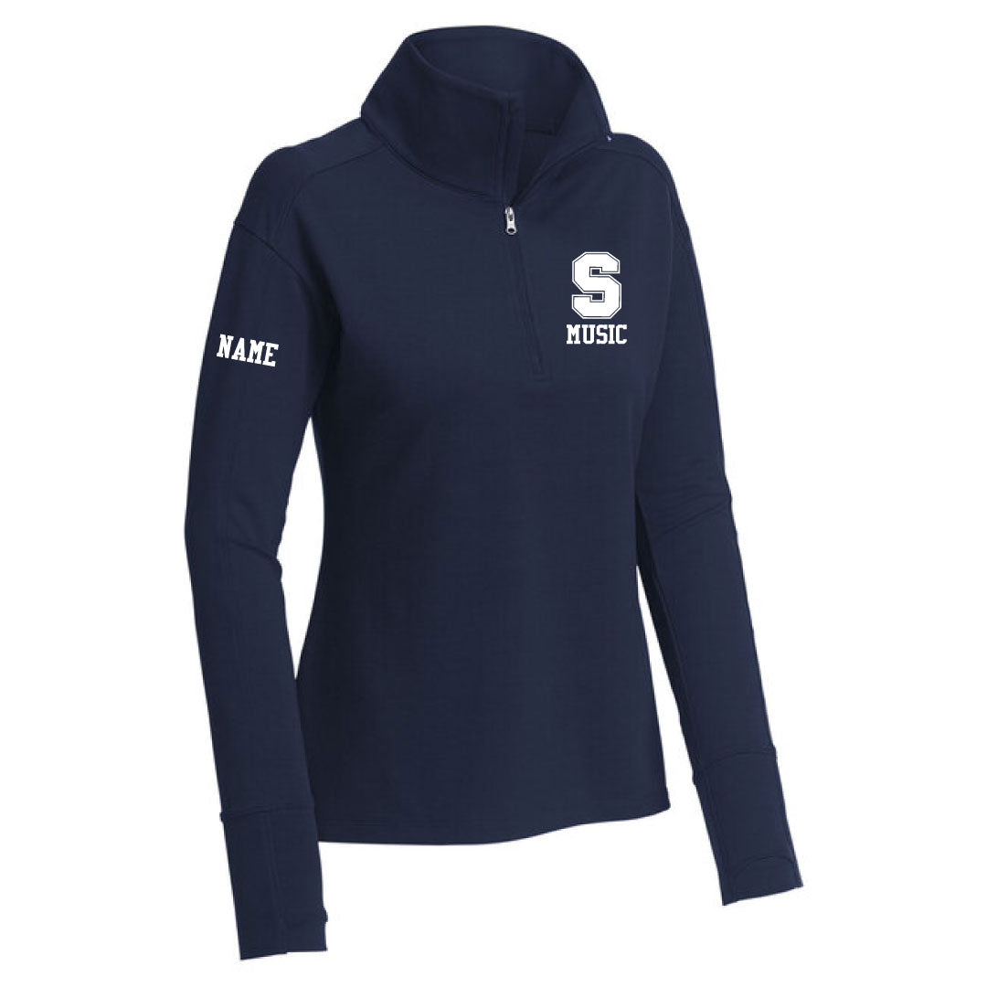 Staples Music Sport-Wick® Flex Fleece 1/4-Zip Logowear Staples Music Navy Ladies XS