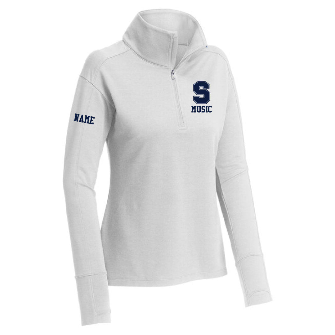 Staples Music Sport-Wick® Flex Fleece 1/4-Zip Logowear Staples Music White Ladies XS