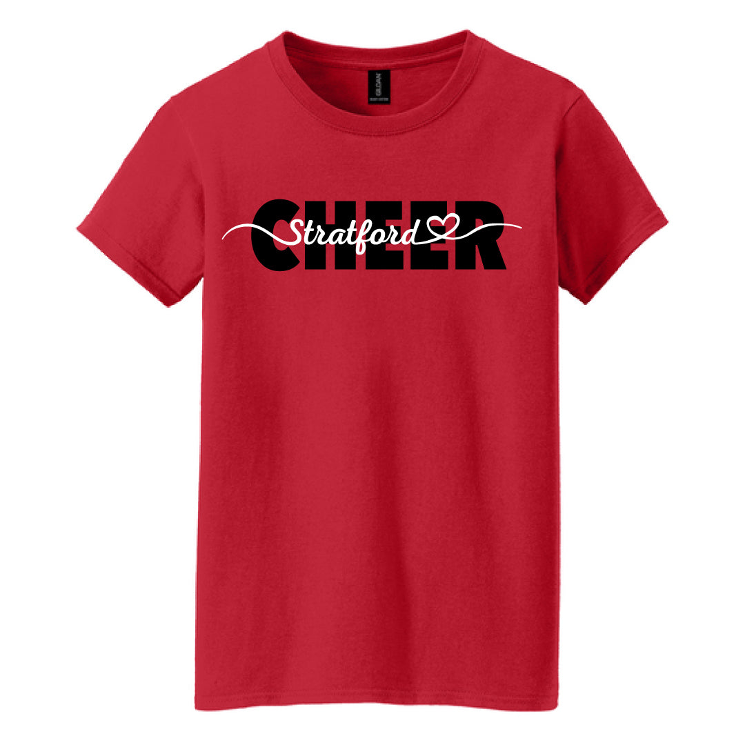 Stratford Cheer Red Tee Logowear Stratford Cheer Ladies S