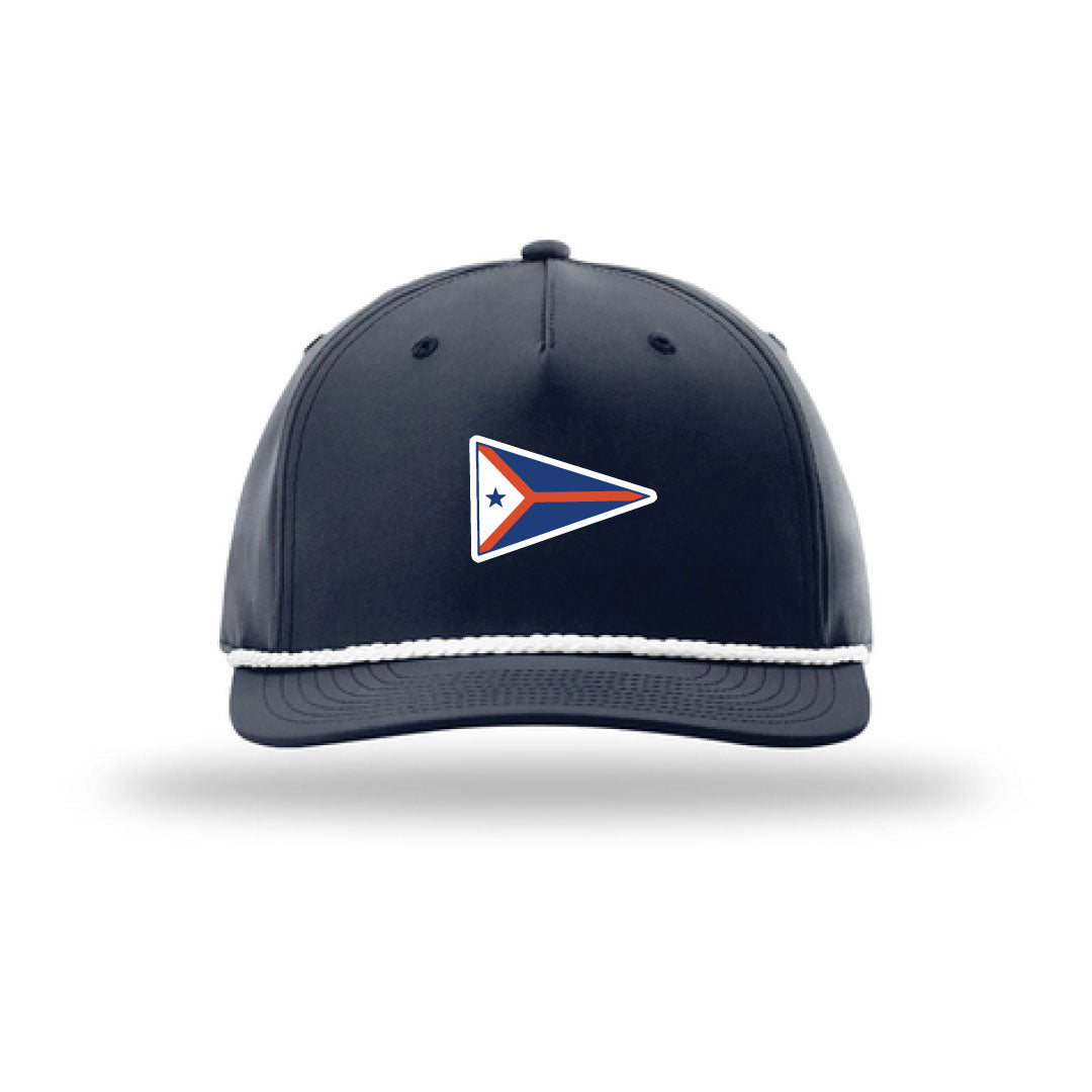 PYC 5 Panel Classic Rope Hat Logowear Pequot Yacht Club Navy/White