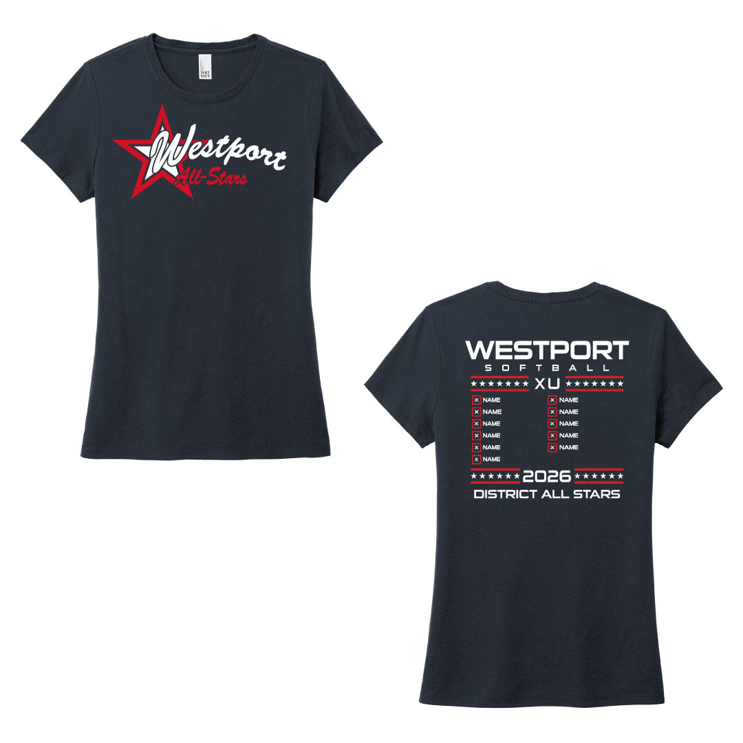 Westport LL Softball All Stars Roster Tee 8-9U