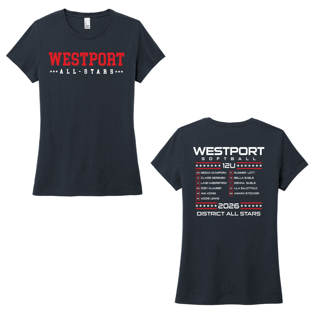 Westport LL Softball All Stars Roster Tee 12U