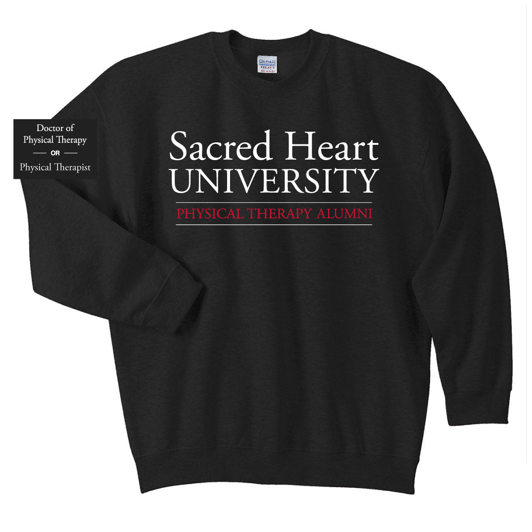 SHU DPT Alumni Crewneck Sweatshirt Logowear Sacred Heart University Dept. of Physical Therapy Alumni Black Adult S 