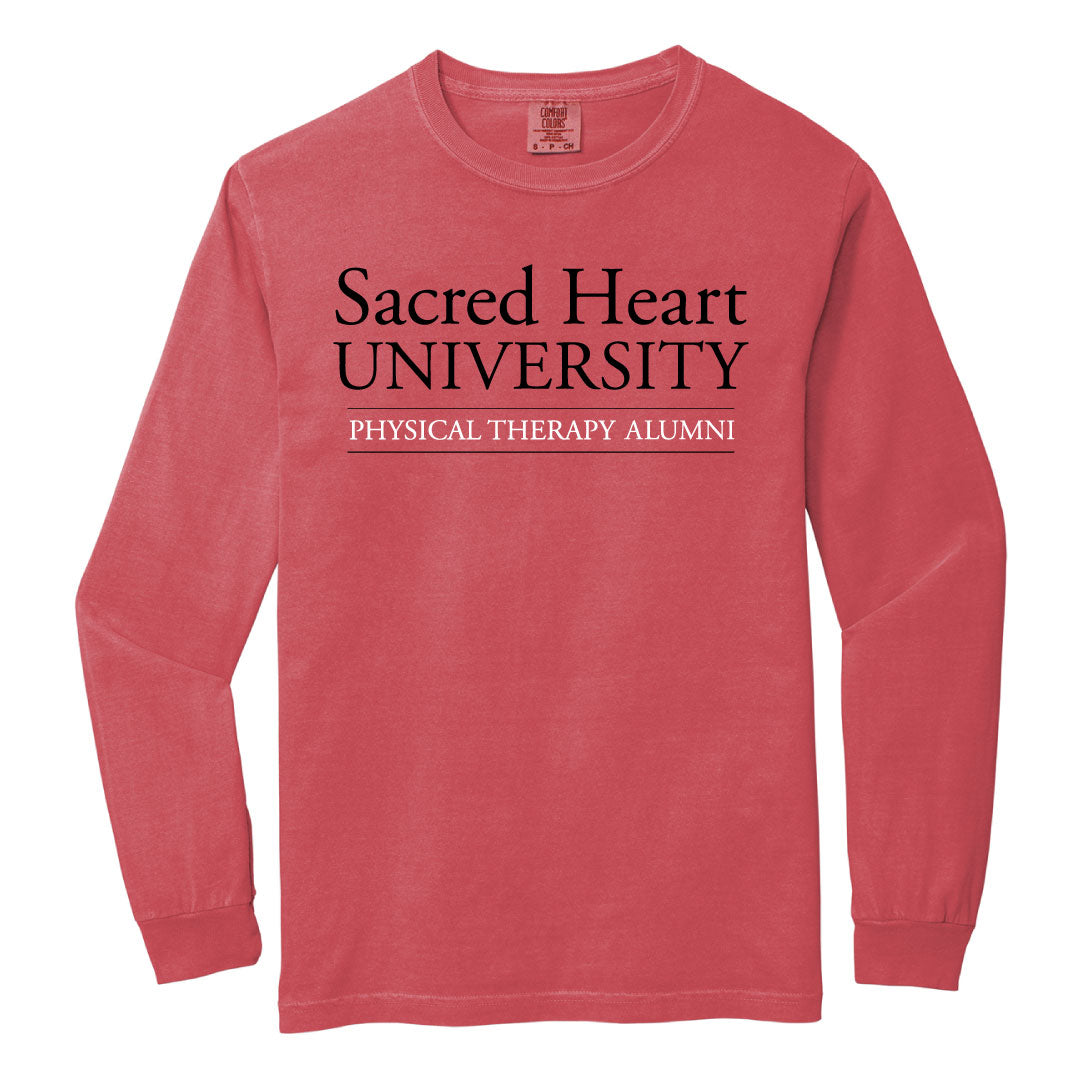 SHU DPT Alumni Beach Washed Cotton Long Sleeve Logowear Sacred Heart University Dept. of Physical Therapy Alumni Crimson Adult S 