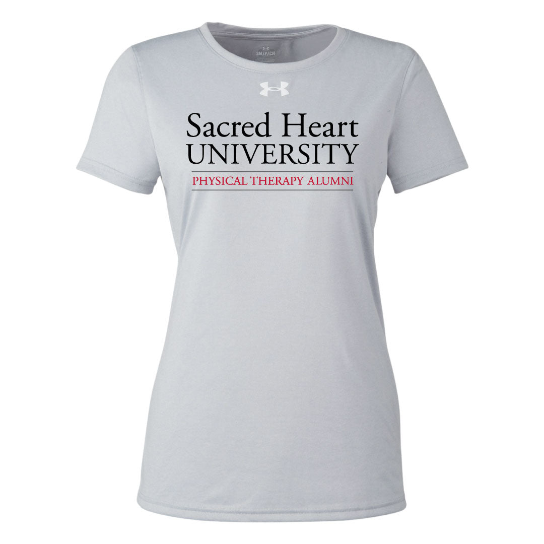 SHU DPT Alumni UA Performance Short Sleeve Logowear Sacred Heart University Dept. of Physical Therapy Alumni Grey Ladies XS 