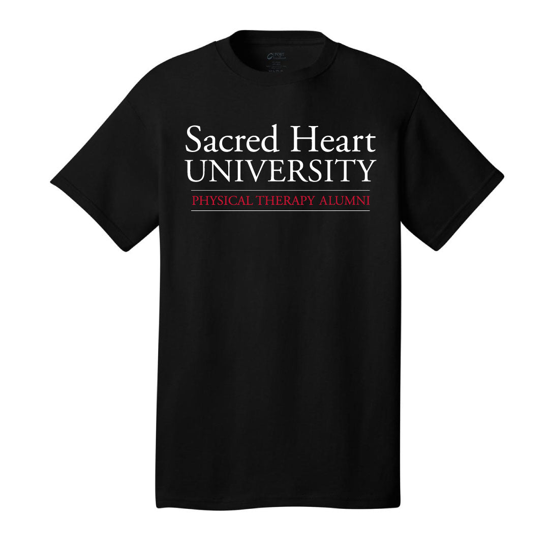 SHU DPT Alumni Cotton Short Sleeve Logowear Sacred Heart University Dept. of Physical Therapy Alumni Black Adult S 
