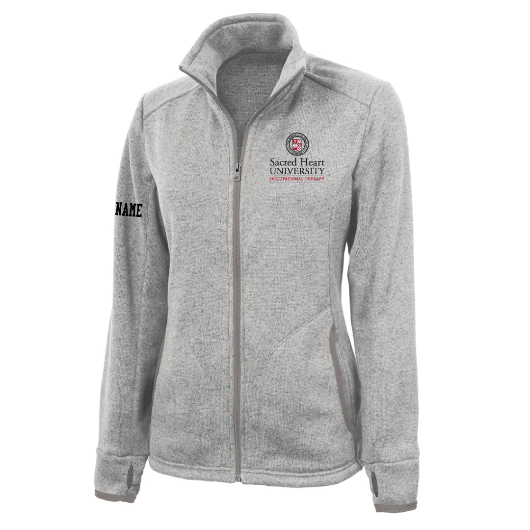 SHU OT Heathered Full Zip Logowear SHU OT Lt Grey Heather Ladies XS