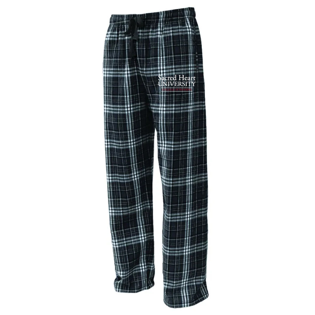 SHU SNA Flannel Bottoms Logowear SHU Student Nurses' Association Black/White Adult XS