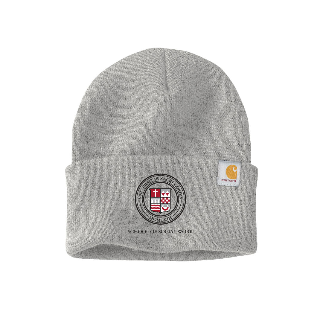 SHU School of Social Work Carhartt Fold Over Beanie Logowear SHU School of Social Work Grey  