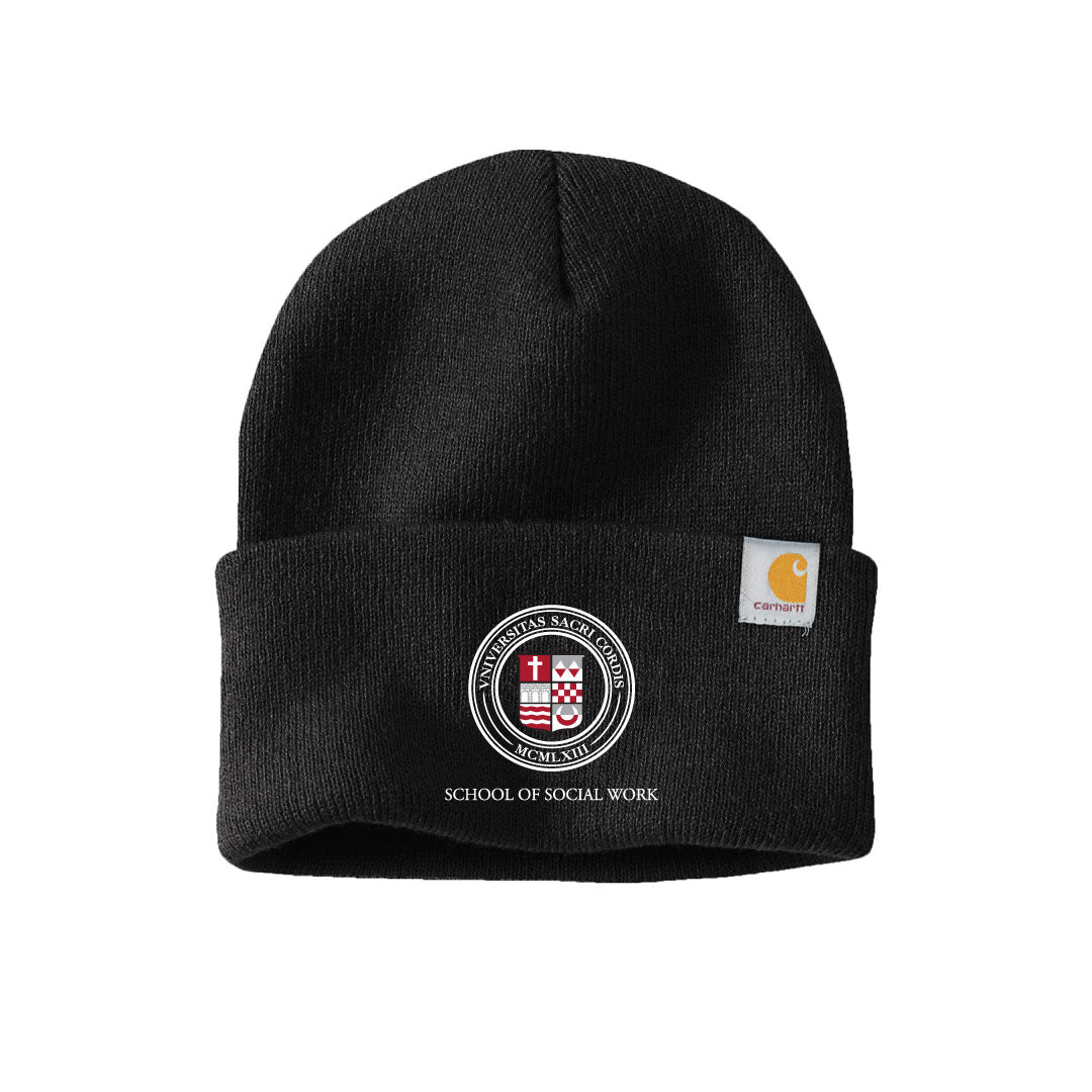 SHU School of Social Work Carhartt Fold Over Beanie Logowear SHU School of Social Work Black