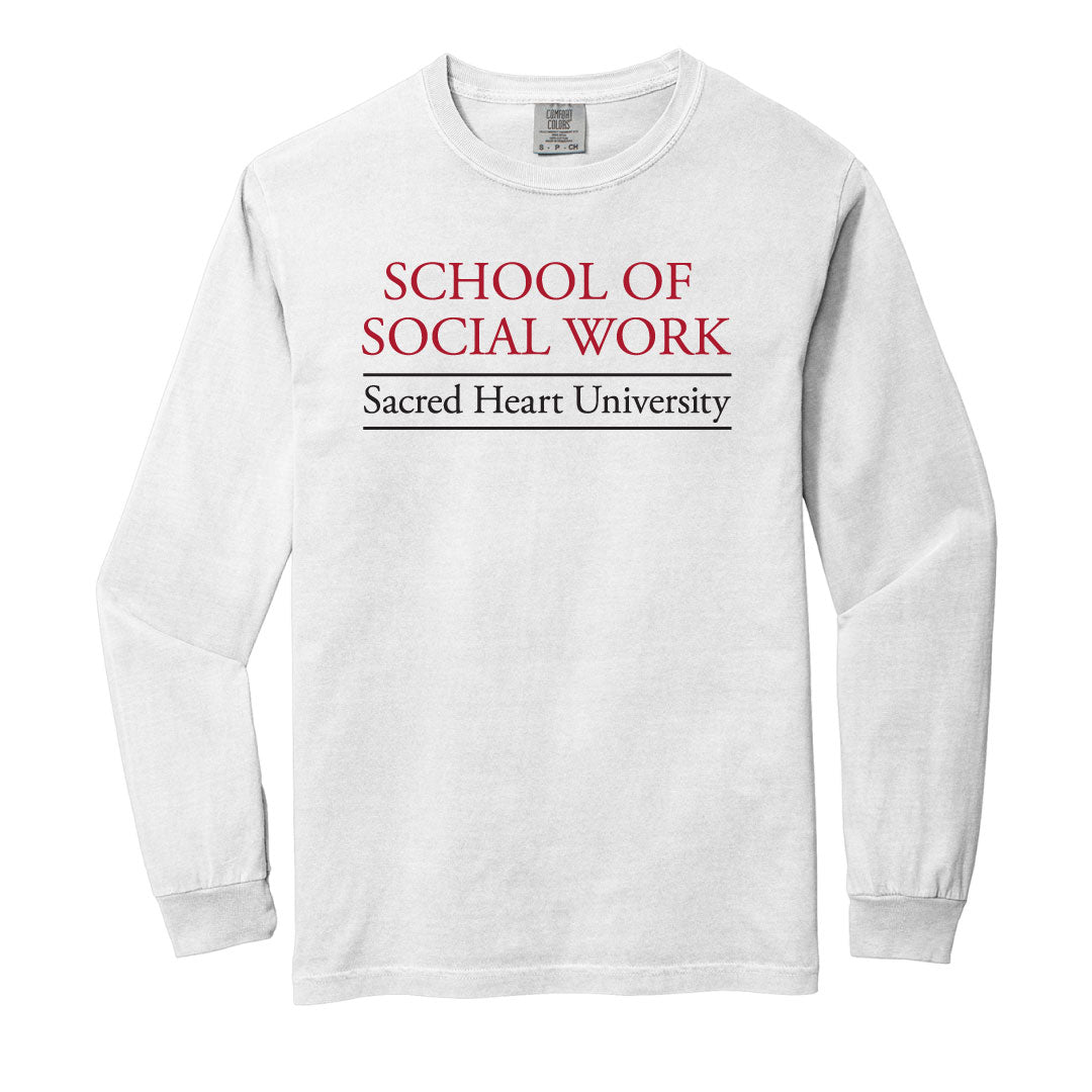 SHU School of Social Work Pigment Dye Long Sleeve Logowear SHU School of Social Work White Adult S