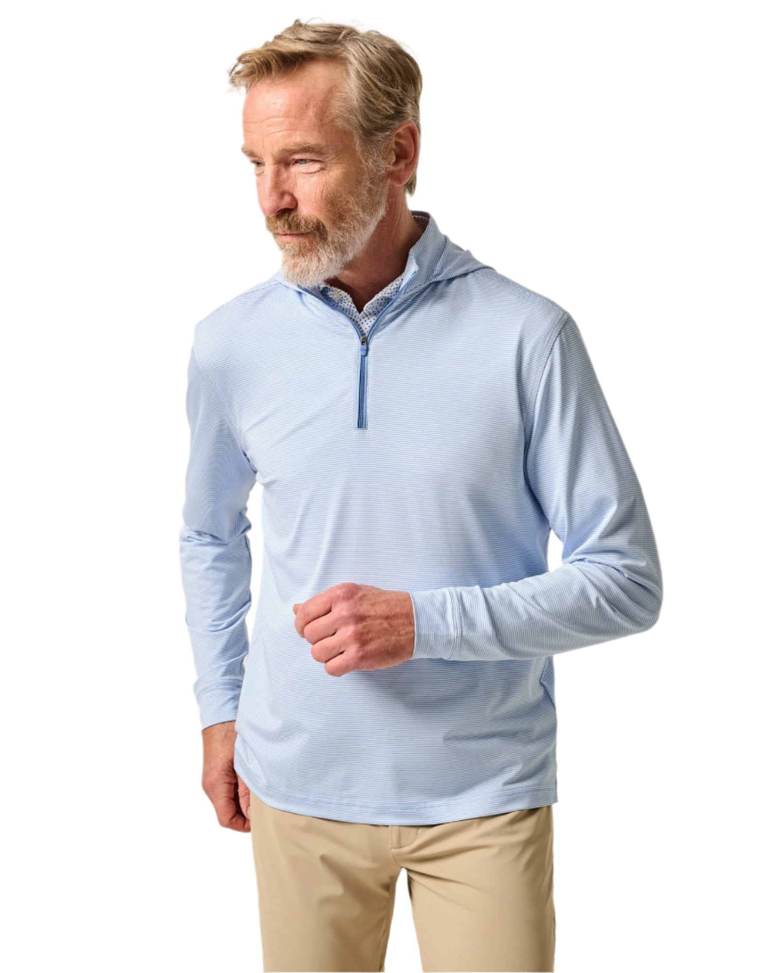Johnnie-O Men's Hybrid Performance 1/4 Zip Hoodie Apparel Johnnie-O Seychelles Small
