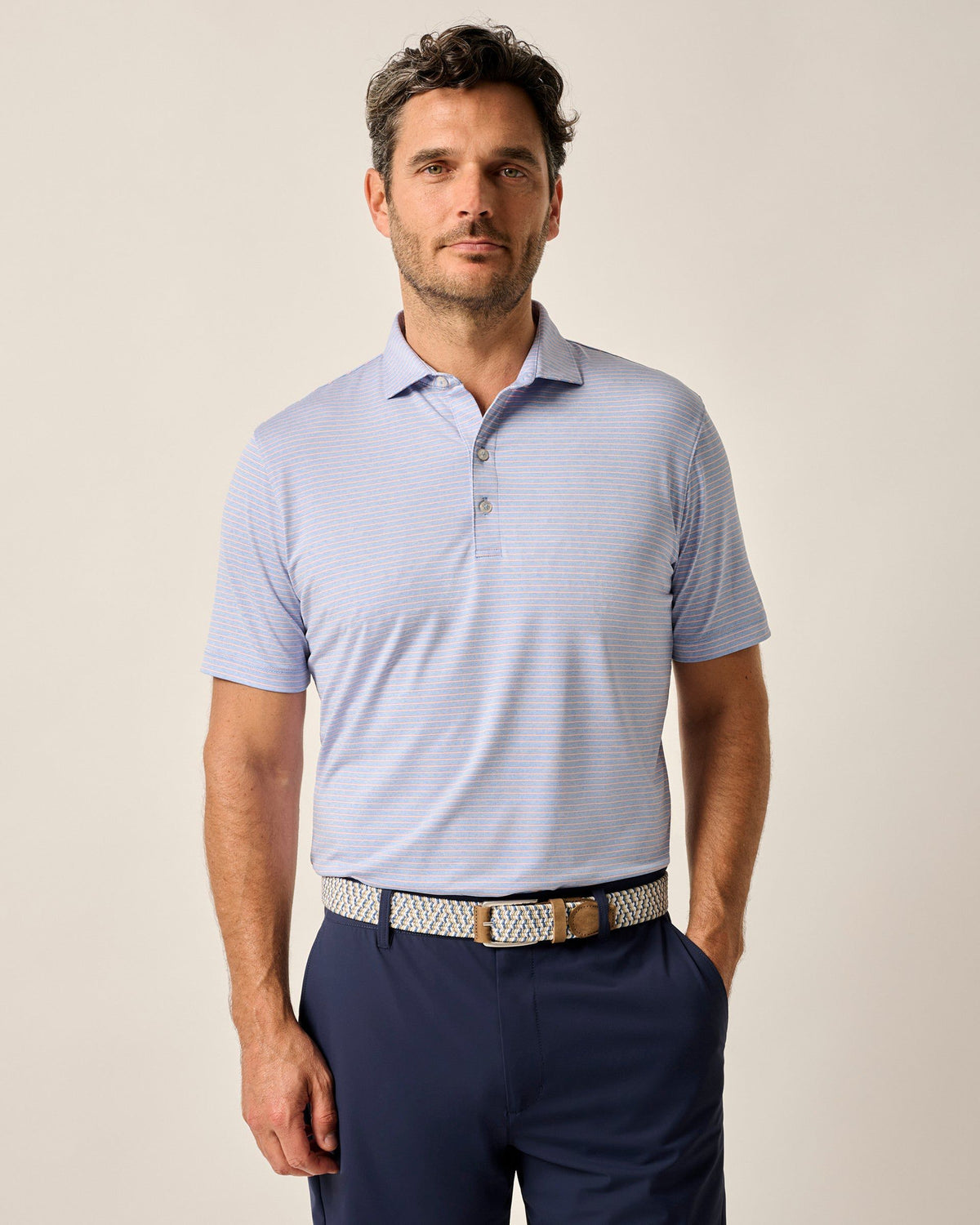 Johnnie-O Men's Michael Striped Jersey Performance Polo Apparel Johnnie-O Seychelles Small