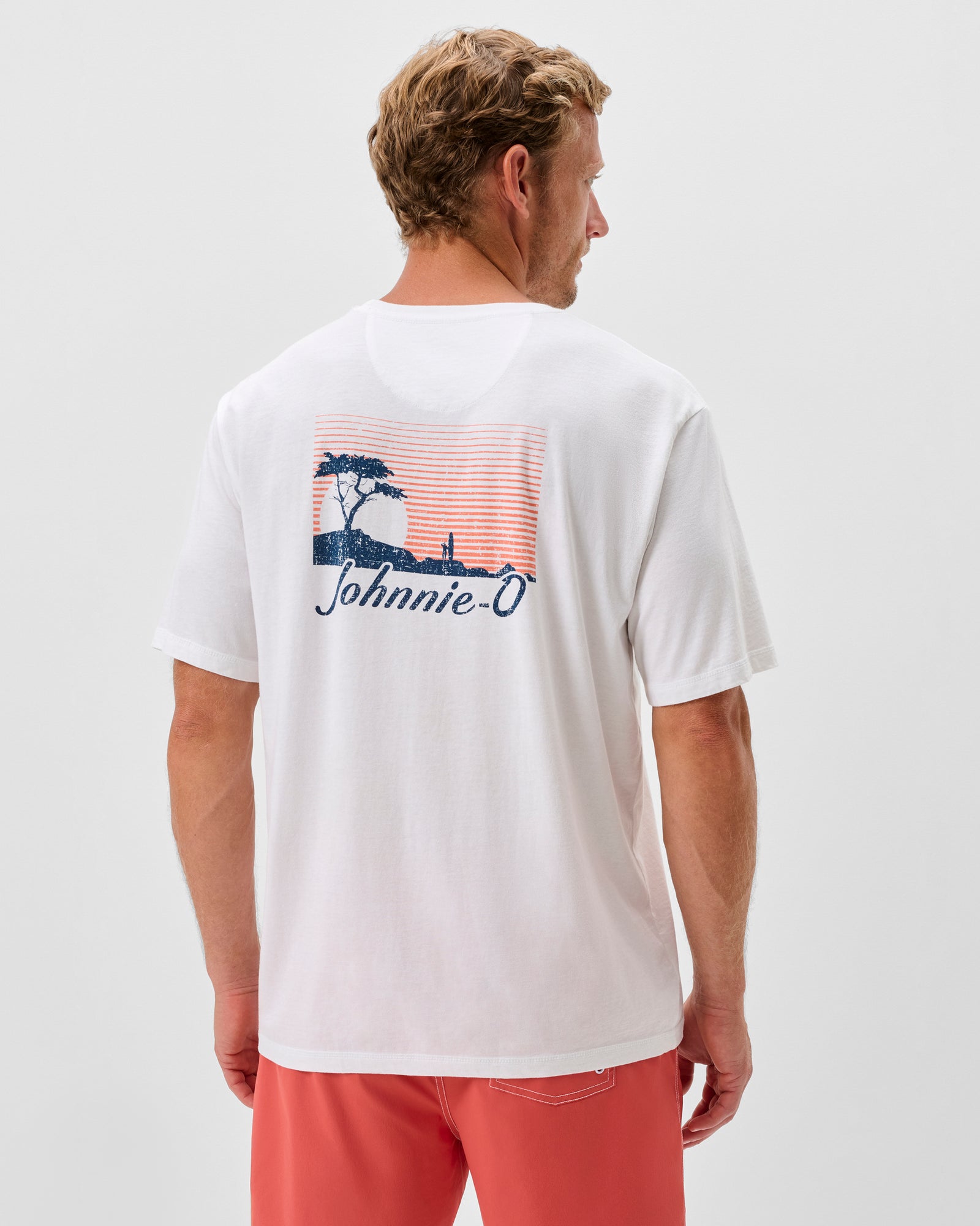 Johnnie-O Men's Shorline Dream Dale Cotton Blend T-Shirt Apparel Johnnie-O White Small
