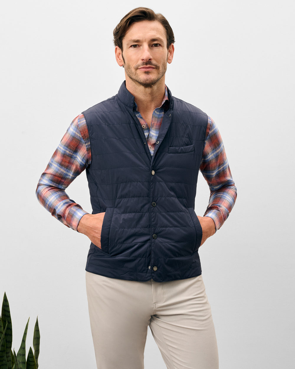 Johnnie-O Men's Bauer Snap Front Quilted Vest